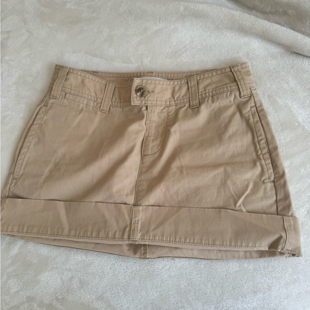 Khaki mini skirt
